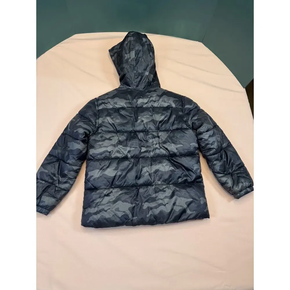 Old Navy Boys Camo Hooded Puffer Jacket Size S 6-7 #730